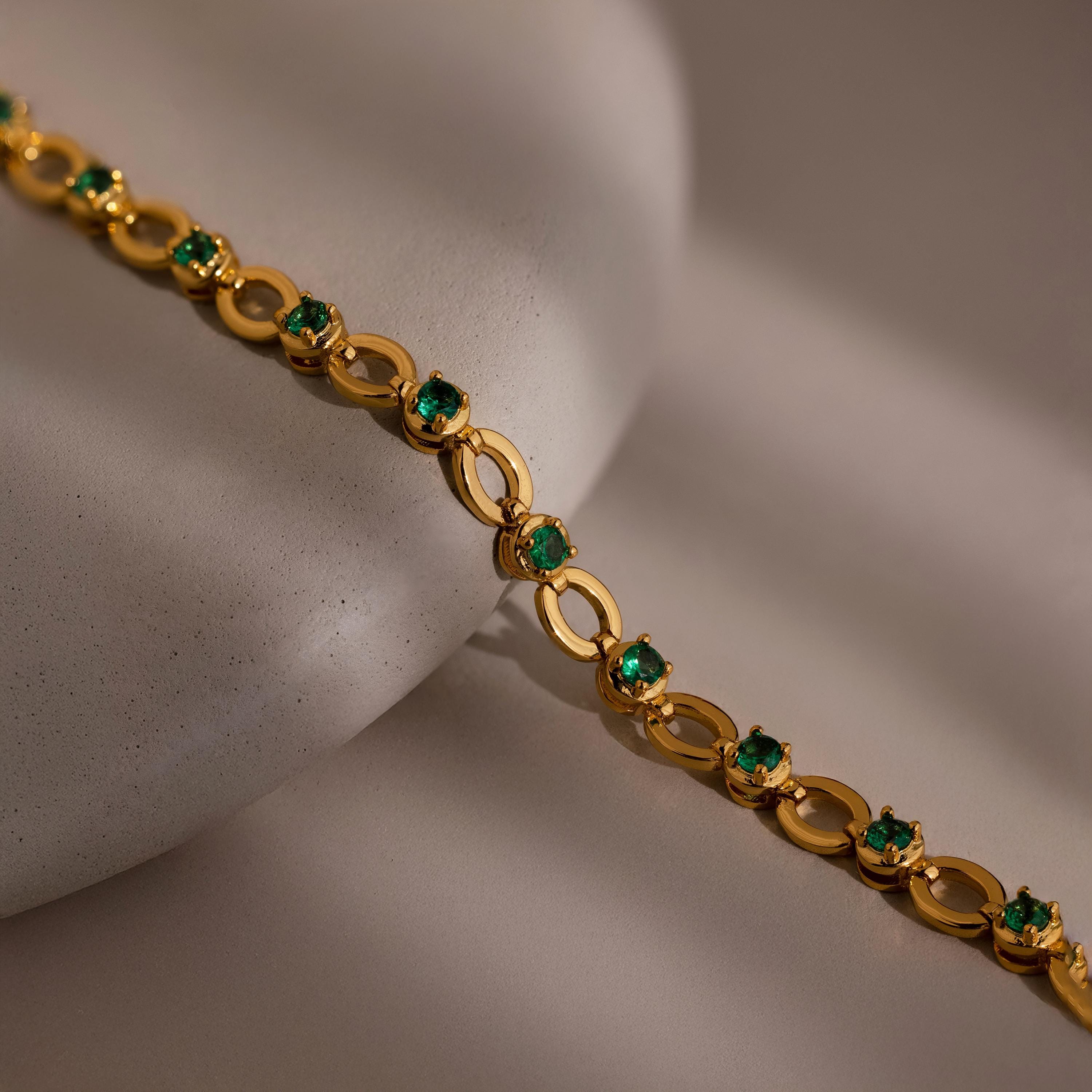 Emerald Chain Tennis Bracelet