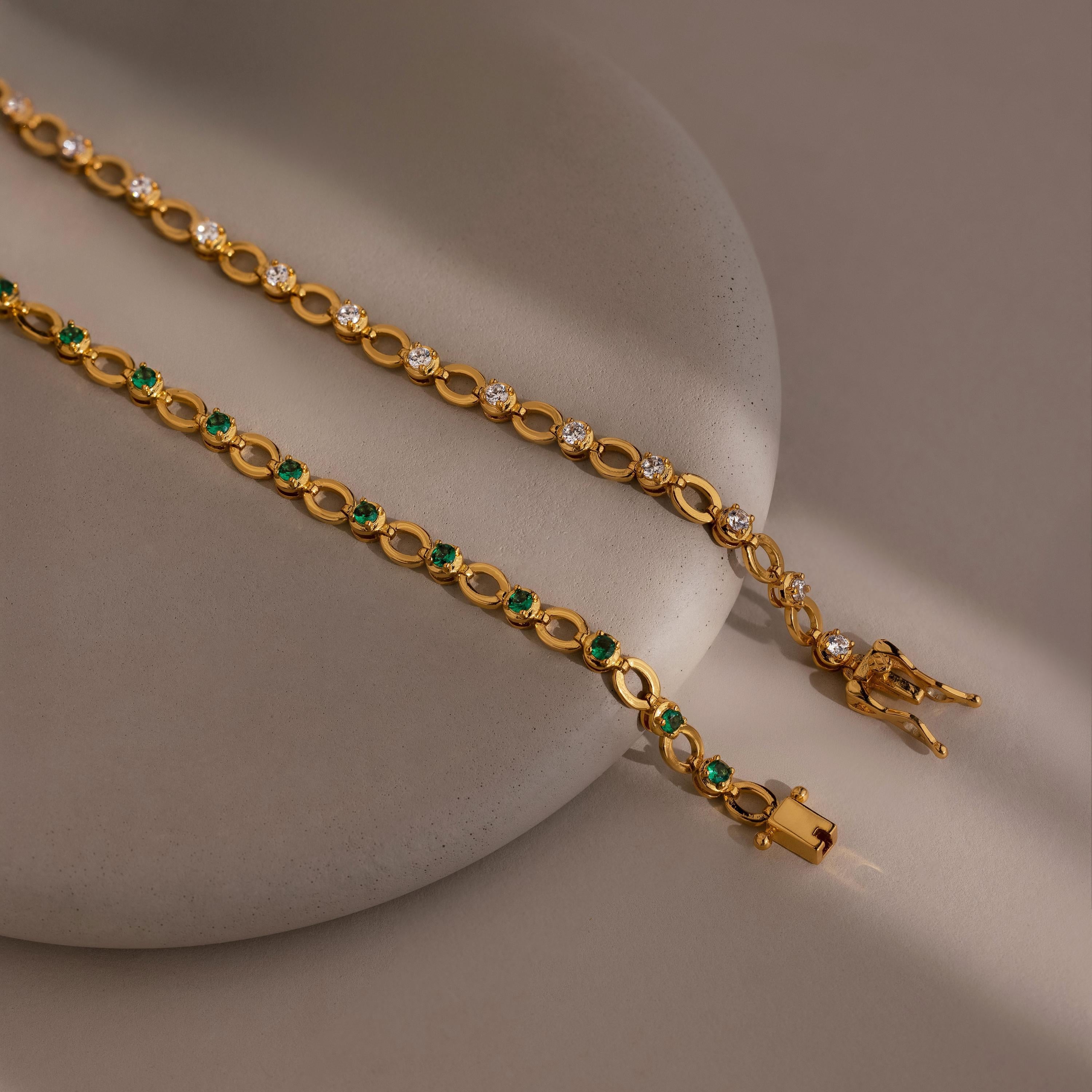 Emerald Chain Tennis Bracelet